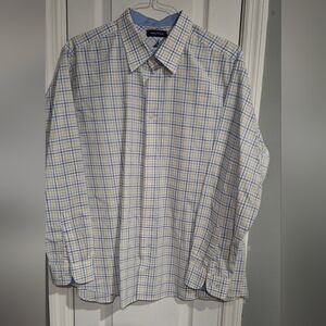 Men's NAUTICA Button-Up Shirt with Blue and Yellow Check. Smoke Free Home